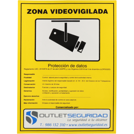 Pancarte extérieure homologuée zone vidéosurveillance 