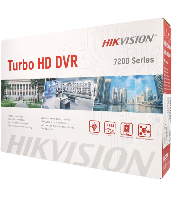 Enregistreur 5 en 1 (hd-cvi, hd-tvi, ahd,  analogique et ip) HIKVISION PRO pour 4 canaux et 8 mpx de résolution maximale