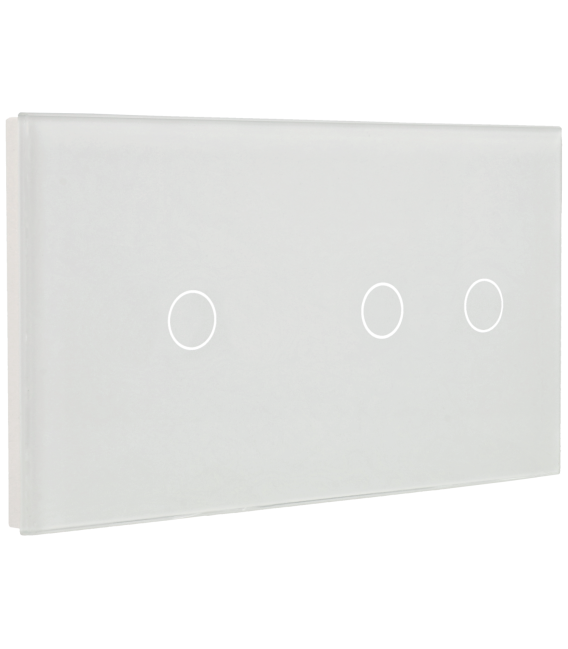 Panel de interruptor doble con 3 botones 