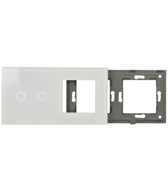 Panel de interruptor con 2 botones y marco para 1 dispositivo 