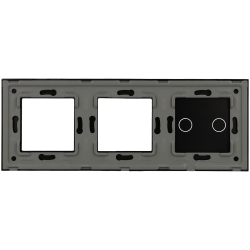 Panel de interruptor con 2 botones y marco para 2 dispositivos 