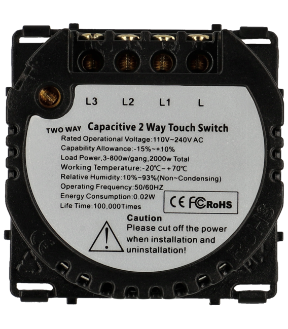 Relé para interruptor conmutable con 3 botones A-SMARTHOME