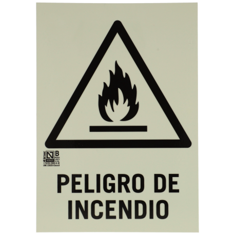 Cartel peligro de incencio A-FIRE